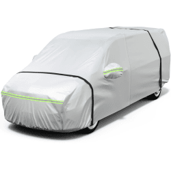 Favoto Autoabdeckung Vollgarage Auto Abdeckplane Staubdicht Wasserdicht Autohülle Autoplane Winter & Sommer für 495cm-535cm MPV (3.95kg) Silber 495cm-535cm MPV