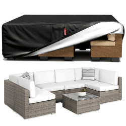 LXKCKJ Gartenmöbel Abdeckung Wasserdicht, Schutzhülle für Gartenmöbel Winterfest Abdeckung für Gartenmöbel Geeignet für die Kombination von Loungemöbeln und Gartenmöbel Set (180 x 120 x 74 cm,Schwarz) Schwarz 180x120x74cm