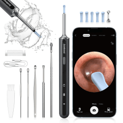 Ohrenschmalz Entferner Otoskop, Acekool Wifi Ohrenreiniger Kamera 5MP HD Ohr Kamera IP67 Ultradünne wasserdicht Ohrenspiegel 3.5mm Linse Ohr Endoskop mit 6 LEDs für iPhone,iPad und Android-Smartphones