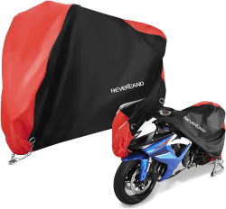 XL Motorrad Abdeckplane Outdoor NEVERLAND Motorradabdeckung Motorradgarage Atmungsaktiv Wasserdicht Winterfest Roller Abdeckhaube Garage 2 Schlösser 210D Oxford Stoff 245 * 105 * 125cm Upgrade XL(245*105*125cm)