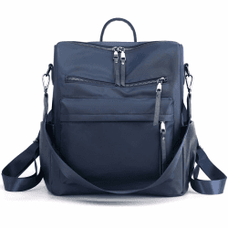 ZOCILOR Damen Mode Rucksack Handtasche Vielseitiges Design Wandlungsfähige Umhängetasche und Schultertasche aus PU-Leder Reisetasche Blaues Nylon