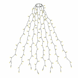 SALCAR 2m Christbaumbeleuchtung mit Ring und 8 Girlanden, 280er LED Überwurf Lichterkette Weihnachtsbaum für 150cm, 180cm, 210cm, 240cm Tannenbaum - Warmweiß Warmweiß 2m