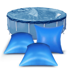 Poolkissen Winter Viereckig 4×4ft, Pool Kissen Überwinterung, Luftkissen Pool Winter, Pool Zubehör Aufblasbar für Poolabdeckung & Abdeckplanen Poolpolster Winterkissen mit Sicherheitsventil (3 Stück) 3 Stück 4×4ft