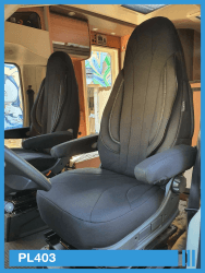 BREMER SITZBEZÜGE Maß Piloten Schonbezüge Sitzbezüge kompatibel mit Wohnmobil Camper Hymer Ducato Wohnmobil Zubehör | 2er Schonbezug Set inkl. Armlehnen-Bezüge in Schwarz | WPL403 WPL403 Schwarz