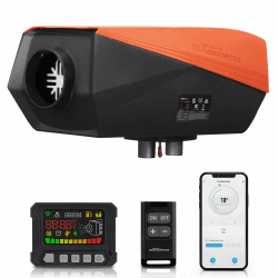 maXpeedingrods Standheizung Diesel 5KW 12V, Dieselheizung Geräuscharmer Betrieb mit Bluetooth App und Fernbedienung, 0,16-0,48 L/H geringer Kraftstoffverbrauch für Wohnmobil Auto KFZ PKW LKW Rrange/Schwarz 5,000 W
