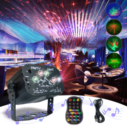 AmyFei Discokugel, Partylicht mit Drahtlose Fernbedienung&USB Kabel, Sprachsteuerte LED Party Lampe, 360°Drehbares RGB Discolicht, DJ Disco Lichter für Halloween Weihnachten Klub Party Feiertage Dunkles Schwarz