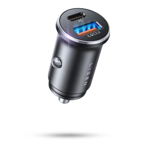 LISEN Zigarettenanzünder USB Adapter 12v Steckdose 48W PD&QC3.0 USB kfz ladegerät USB C Auto Ladegerät Adapter Zigarettenanzünder Steckdose Verteiler mit iPhone 14 Pro Max, iPad, Samsung S23, Xiaomi Black