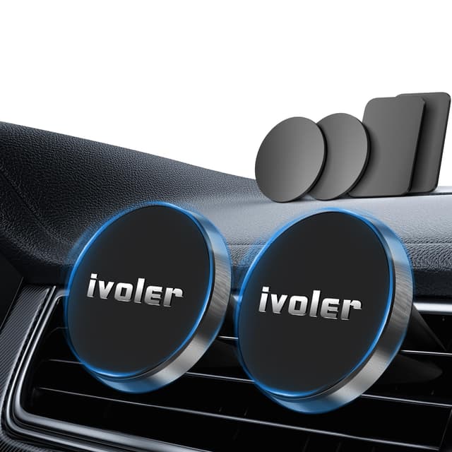 ivoler [2 Stücke] Handyhalterung Auto Universal Magnet Lüftung Kfz Halterung Autohalterung Halter Handy Magnetic Handyhalter Mount für Verschiedene Telefonmodelle. (Schwarz)