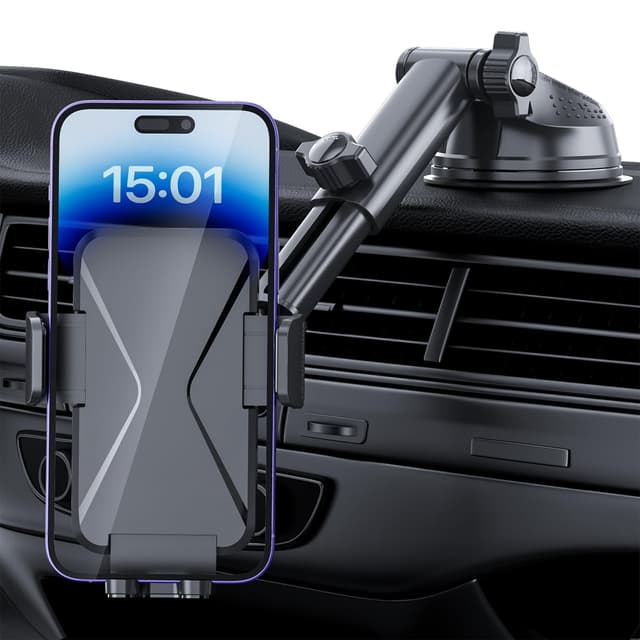 Handyhalterung Auto [Super Saugnapf] Handy Halterung Auto Universal Handyhalter Auto 360° Drehbar kfz Handyhalterung Armaturenbrett Windschutzscheibe Handy Halter Auto für iPhone Android Smartphone Schwarz