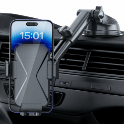Handyhalterung Auto [Super Saugnapf] Handy Halterung Auto Universal Handyhalter Auto 360° Drehbar kfz Handyhalterung Armaturenbrett Windschutzscheibe Handy Halter Auto für iPhone Android Smartphone Schwarz
