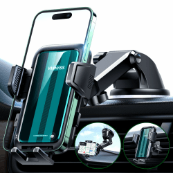 VANMASS 2023 Upgrade Handyhalterung Auto [Militär-Klasse Bombenfest Saugnapf & Clip] Universal Handy Halterung Auto Handyhalter für Armaturenbrett Scheibe Lüftung iPhone 14 Pro Max 13 12 Samsung S23 Green