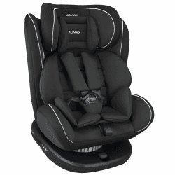 XOMAX 916 Kindersitz drehbar 360° mit ISOFIX und Liegefunktion I mitwachsend I 0-36 kg, 0-12 Jahre, Gruppe 0/1/2/3 I 5-Punkt-Gurt und 3-Punkt-Gurt I Bezug abnehmbar, waschbar I ECE R44/04 Schwarz