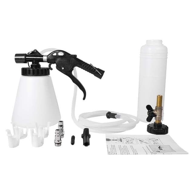 QUNNIE Druckluftgerät zum Entlüften von Bremsen, Entlüften von Druckluftbremsen Kit mit Nachfüllflasche 1L