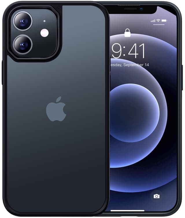 CASEKOO Upgrade Matt Power für iPhone 12 Hülle, iPhone 12 Pro Hülle [SGS-Militärschutz] Stoßfeste Schutzhülle (Anti-Fingerabdruck) Dünne Griffige Handyhülle iPhone 12/12 Pro Case - Schwarz Schwarz iPhone 12 / 12 Pro