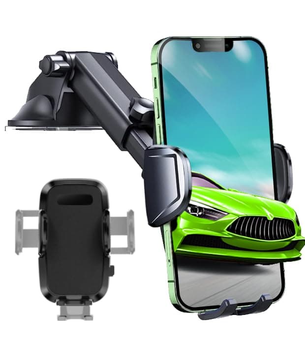 Josnown Handyhalterung Auto, Upgrade Version Silikonschutz Handy Halterung mit EIN-Knopf-Release, 360° Drehung Universal Kfz Handyhalter für iPhone Samsung Huawei Xiaomi