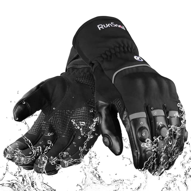 Winter Motorradhandschuhe für Männer Frauen, Winddichte Wasserdichte Motorrad Handschuhe, Warme Lange Stulpen Biker Handschuhe mit Hartem Knöchelschutz Touchscreen Handschuhe für BMX ATV MTB Fahren XL Schwarz