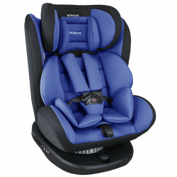 XOMAX 916 Kindersitz drehbar 360° mit ISOFIX und Liegefunktion I mitwachsend I 0-36 kg, 0-12 Jahre, Gruppe 0/1/2/3 I 5-Punkt-Gurt und 3-Punkt-Gurt I Bezug abnehmbar, waschbar I ECE R44/04 Blau