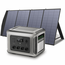 ALLPOWERS R2500 Solargenerator 2016Wh mit 200W Solarmodul, 4 x 2500W AC Ausgänge (4000 W Spitze), Tragbare Powerstation mit Solarpanel für Stromausfall, Camping, Wohnmobil, Wohnwagen und Notfälle R2500+SP033