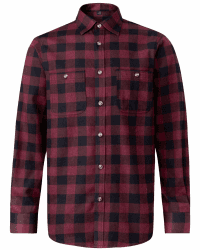 J.VER Herren Hemd Kariertes Freizeithemd Normale Passform Lange Ärmel Flanellhemden 6oz-dunkel Rot 3XL