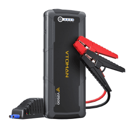 VTOMAN V2500 Starthilfe Powerbank 2500A - 12V Auto Starthilfe Power Pack, Tragbare Auto Batterie Booster mit Starthilfekabel, LED Taschenlampe, Geeignet für 8L Benzin und 6L Dieselmotoren