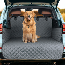 JOEJOY Kofferraumschutz Hund mit Seitenschutz und Ladekantenschutz, Universale Hundedecke Auto Kofferraum, rutschfest, Wasser und Kratzfest, Kofferraum Schutzmatte für Kombi, Van und SUV Grau B-Grau 185 x 105CM