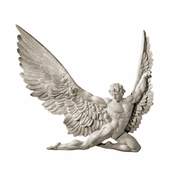 Design Toscano Wandskulptur in Form des Ikarus, für Garten, Maße: 4 x 28 x 28 cm 1er-Set