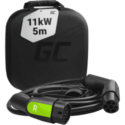 Green Cell GC Typ 2 Ladekabel für EV Elektroautos PHEV | 11kW | 16A | 5 Meter | Typ 2 auf Typ 2 | 3-Phasig | Kompatibel mit Model 3/S/X/Y, i3, ID.3, ID.4, E-Tron, IONIQ 5, ZOE, Kona EV, 500e, EQC, EV6 11kW | 16A 5m