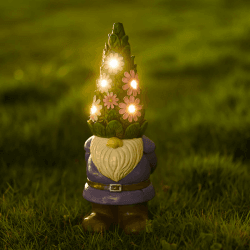 Yeomoo Solar Gartenzwerg Gartendeko Figuren Lustig für Außen,29CM Zwerge Garten Deko Draußen Wetterfest mit LED Solarlaterne Geschenke für Terrasse Hof Rasen Balkon