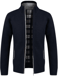 Pinkpum Strickjacke Herren Fleecejacke Sweatjacke Mit Reißverschluss Trachtenjacke, Gestrickt Cardigan Herren Wintermantel XL Marine