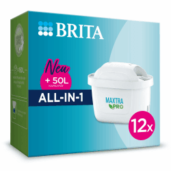 BRITA Wasserfilter-Kartusche MAXTRA PRO All-in-1 – 12er Pack (Jahresvorrat) – Neue MAXTRA+, Plus – Ersatzkartuschen reduzieren Kalk, Chlor, Pestizide, Blei für Leitungswasser mit besserem Geschmack