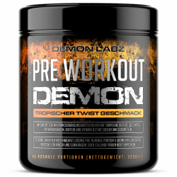 Pre Workout Demon - TROPISCHER TWIST Geschmack - Pre Workout Booster – Trainingsbooster Pulver mit Kreatin Monohydrat, Beta Alanin, Taurin, Citrullin & Koffein – Made in Germany (360g) Tropischer Twist Geschmack 360 g (1er Pack)