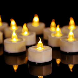 LED Teelichter, 12 Stück, flammenlose LED-Teelichter, realistische flackernde Glühbirne, batteriebetriebene Teelichter, saisonale und festliche Feiern, elektrische künstliche Kerze in warmem Gelb Warm Yellow 12 Pack