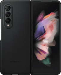 Samsung Leder Cover (Galaxy Z Fold 3) Schwarz