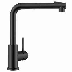 Wasserhahn Küche schwarz, Küchenarmatur ausziehbar Hockdruck APPASO, Mischbatterie küche mit 2 Strahlarten, Armatur Küche 360° Drehbar, Einhebel Spültischarmatur mit Brause Edelstahl | Mattschwarz Schlauchbrause Schwarz Matt