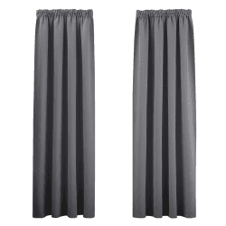 PONY DANCE Extra Breite Gardinen mit Kräuselband Thermovorhang 2er Set H 228 x B 228 cm Verdunklungsvorhänge Grau Gardienen Wohnzimmer Vorhang Blickdicht Kräuselband 2X H228cm X B228cm Grau