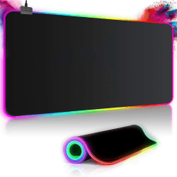 Gaming Mauspad RGB Mousepad 800x300mm XXL Gaming Mousepad groß mit 14 Beleuchtungs Modi 7 LED Farben Wasserdicht Anti Rutsch für Computer PC Professionelle Gamer, Schwarz RGB-800x300mm