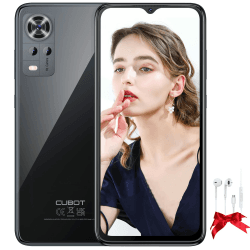 CUBOT Note 30 (2023) Smartphone Ohne Vertrag, Android 12 Handy, 8GB + 64GB/256GB Erweiterbar, 20MP Kamera, 6.52" Display mit 4000mAh, Octa-Core, 4G Dual SIM, Face ID(Inklusive Kopfhörer) Schwarz