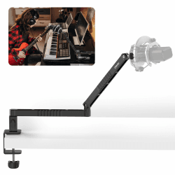 Low Mikrofon Arm, Neue Upgrades LS26 ULANZI Auf/Ab Verstellbar Mikrofonständer Tisch Studio Mikrofon Halterung mit 1/4'' 3/8" 5/8" Adapter, Professionelle Mic Arm für Game Streaming Podcast Broadcast