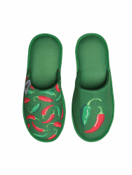 Dedoles Hausschuhe Unisex Herren Damen Memory-Foam viele lustige Designs Einhorn Musik Regenbogen Comics Spiele Geschenk 46/47 EU Chilischoten