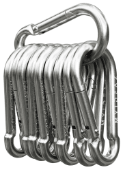 Karabiner Set (60 mm, 80 mm, 100 mm) mit Schnappverschluss aus hochwertigem Premium-Stahl für Camping, Wandern, Schlüsselanhänger, Karabinerhaken von 120 kg bis 350 kg 80mm x 8mm (10 Stück)
