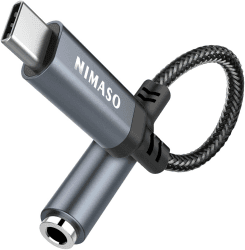 Nimaso USB C zu 3.5mm Klinke,USB C Aux Adapter zu Kopfhörer Jack Audio Adapter,Adapter USB C auf Klinke für iPhone 15, Huawei P40/30/20Pro,Mate20 Pro,Pixel 4XL,Sumsung Galaxy S23 S22/Note10,Xiaomi 8 Grau
