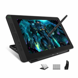 HUION Kamvas 13 Grafik-Zeichentablett-Monitor,13,3-Zoll-Unterstützung für Stiftanzeigen Voll ausgestatteter USB-C-Anschluss, 120% sRGB-Farbumfang, 8192 Stufen Batteriefreier Stift mit Ständer 13,3 Zoll Grün