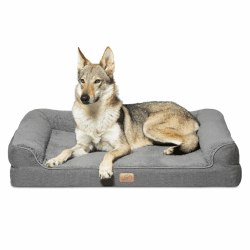 Bedsure orthopädisches Hundebett für Grosse Hunde - Hundesofa mit eierförmiger Kistenschaum, kuschelig Schlafplatz in Größe 106x81 cm, waschbare Hundesofa, grau XL (106x81x18CM) Grau