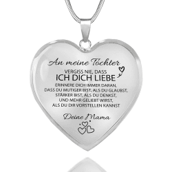HAYOUWAY Kette Herz Halskette für Damen Mädchen, Mutter Tochter Kette Geschenk An Meine Tochter Kette mit Spruch Herz Anhänger Geburtstag Graduierung Hochzeit Geschenk für Tochter von Mama Papa Silber-Mama