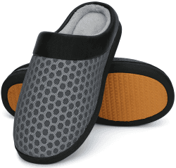 Mishansha Herren Damen Winter Wärme Hausschuhe Memory Foam Plüsch Pantoffeln Home Rutschfest Slipper,Gr.36-48 37 EU Dunkelgrau