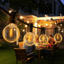 Led Lichterkette Außen, 11M Outdoor Lichterkette Strom mit G40 25+2 bruchsichen Glühbirnen, IP44 Wasserdicht Lichterketten Außenbereich für Garten, Hochzeit, Party Warmweiß