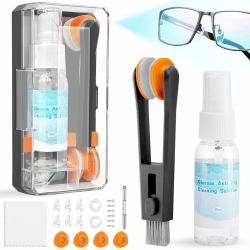 Brillen Reinigen Brillenreiniger Spray, Brillenreinigung mit Brillenputztücher und Nasenpads, Antibeschlagspray Brille 30ml, Glasses Cleaner für Sunglasses Brille, Sicher für alle Objektive Schwarz