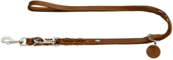 HUNTER Verstellbare Führleine Solid Education cognac, Maße: 18 mm / 200 cm