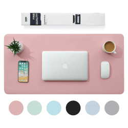 BUBM Multifunktionales Office Mauspad, 90 x 43 cm wasserdichte Schreibtischunterlage aus PU-Leder,Ultradünnes Mousepad,rutschfeste Schreibtischmatte, für Büro und Zuhause-Pink