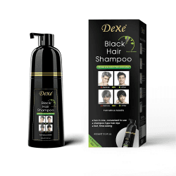 Instant Black Hair Shampoo, Haarfärbeshampoo für Männer & Frauen- Einfach zu benutzen -100% Grauabdeckung- Einfach & schnell - Hält 30 Tage 3 in 1 Schwarzes Haarfärbemittel (Flaschen)